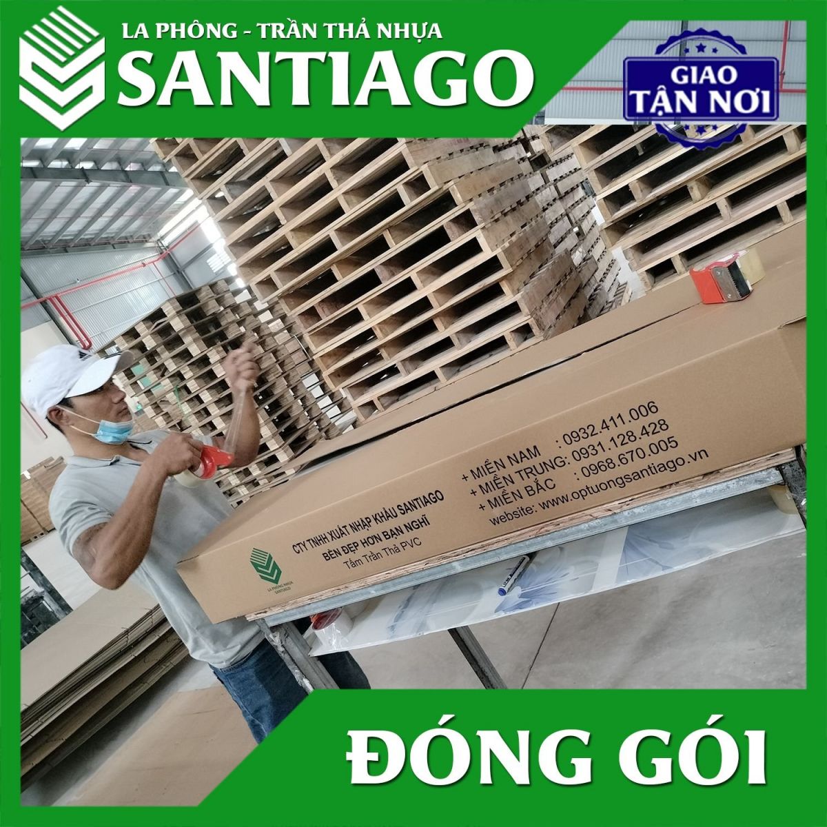 đóng gói la phông trần thả nhựa tại can tho