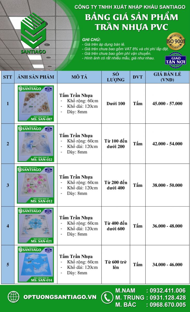 giá trần thả nhựa la phông nhựa tại phú thọ