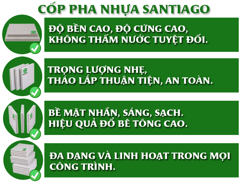 ưu điểm cốp pha nhựa